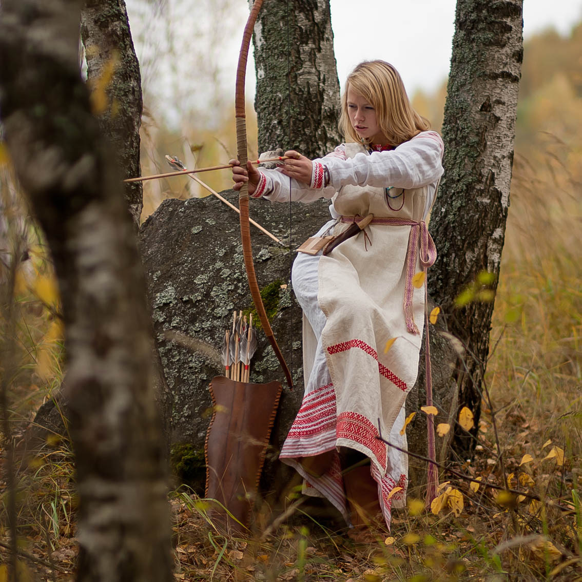 Sexy photo Girls in Slavic costumes in Huainan